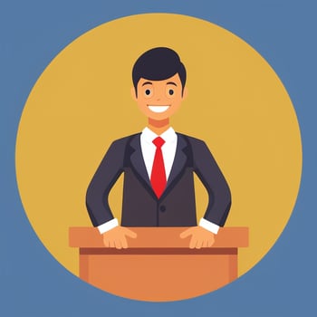 AI generated Businessman Man In Suit Entrepreneur Logo Avatar Clip Art Icon Sticker Decoration Simple Background photo