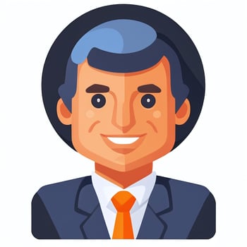 AI generated Businessman Man In Suit Entrepreneur Logo Avatar Clip Art Icon Sticker Decoration Simple Background photo