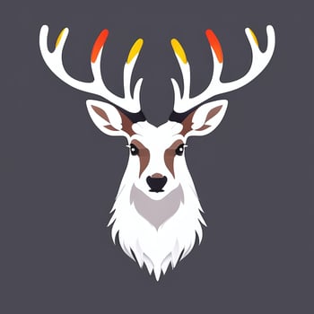 AI generated Stag Antler Deer Animal Logo Icon Sticker Decoration Clip Art Simple Background photo