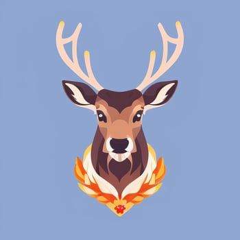 AI generated Stag Antler Deer Animal Logo Icon Sticker Decoration Clip Art Simple Background photo