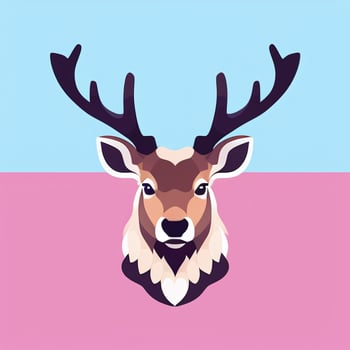 AI generated Stag Antler Deer Animal Logo Icon Sticker Decoration Clip Art Simple Background photo