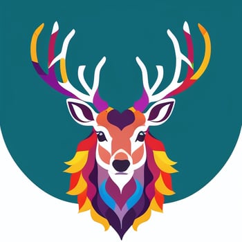 AI generated Stag Antler Deer Animal Logo Icon Sticker Decoration Clip Art Simple Background photo