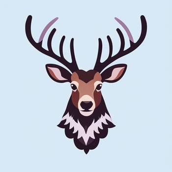AI generated Stag Antler Deer Animal Logo Icon Sticker Decoration Clip Art Simple Background photo