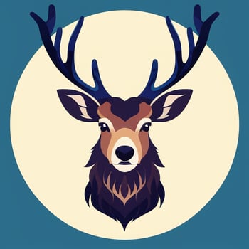 AI generated Stag Antler Deer Animal Logo Icon Sticker Decoration Clip Art Simple Background photo