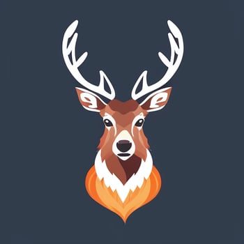 AI generated Stag Antler Deer Animal Logo Icon Sticker Decoration Clip Art Simple Background photo