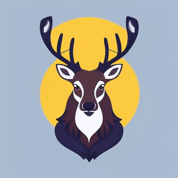 AI generated Stag Antler Deer Animal Logo Icon Sticker Decoration Clip Art Simple Background photo