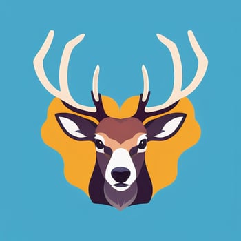 AI generated Stag Antler Deer Animal Logo Icon Sticker Decoration Clip Art Simple Background photo