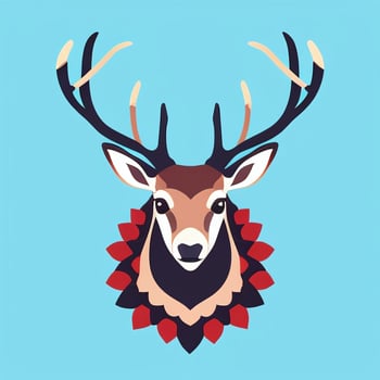 AI generated Stag Antler Deer Animal Logo Icon Sticker Decoration Clip Art Simple Background photo