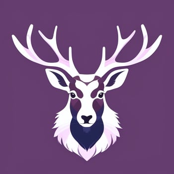 AI generated Stag Antler Deer Animal Logo Icon Sticker Decoration Clip Art Simple Background photo