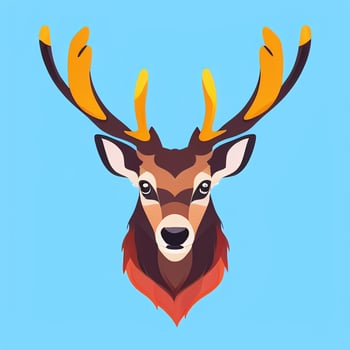 AI generated Stag Antler Deer Animal Logo Icon Sticker Decoration Clip Art Simple Background photo