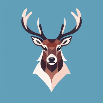 AI generated Stag Antler Deer Animal Logo Icon Sticker Decoration Clip Art Simple Background photo