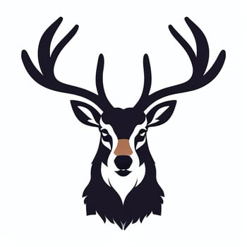 AI generated Stag Antler Deer Animal Logo Icon Sticker Decoration Clip Art Simple Background photo