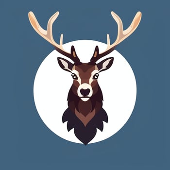 AI generated Stag Antler Deer Animal Logo Icon Sticker Decoration Clip Art Simple Background photo