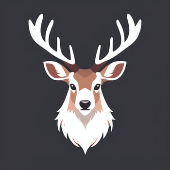 AI generated Stag Antler Deer Animal Logo Icon Sticker Decoration Clip Art Simple Background photo