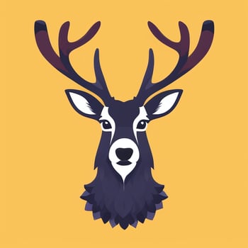 AI generated Stag Antler Deer Animal Logo Icon Sticker Decoration Clip Art Simple Background photo