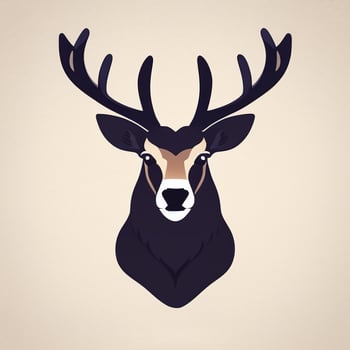 AI generated Stag Antler Deer Animal Logo Icon Sticker Decoration Clip Art Simple Background photo