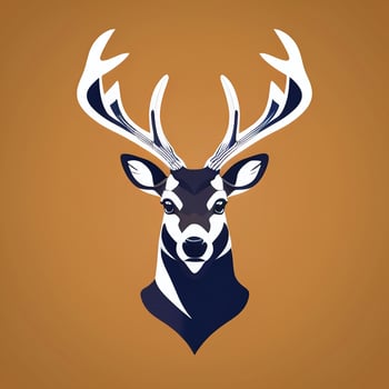 AI generated Stag Antler Deer Animal Logo Icon Sticker Decoration Clip Art Simple Background photo