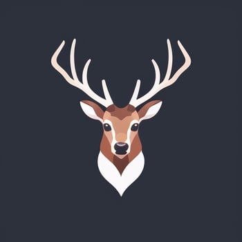 AI generated Stag Antler Deer Animal Logo Icon Sticker Decoration Clip Art Simple Background photo