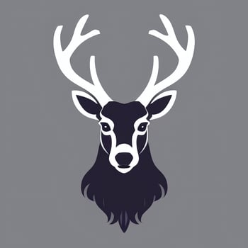 AI generated Stag Antler Deer Animal Logo Icon Sticker Decoration Clip Art Simple Background photo