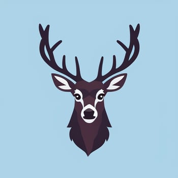 AI generated Stag Antler Deer Animal Logo Icon Sticker Decoration Clip Art Simple Background photo