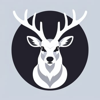 AI generated Stag Antler Deer Animal Logo Icon Sticker Decoration Clip Art Simple Background photo