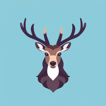 AI generated Stag Antler Deer Animal Logo Icon Sticker Decoration Clip Art Simple Background photo