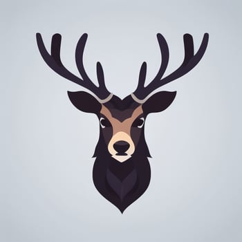 AI generated Stag Antler Deer Animal Logo Icon Sticker Decoration Clip Art Simple Background photo