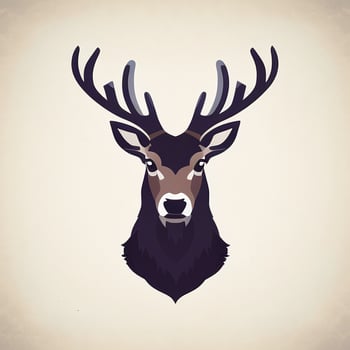 AI generated Stag Antler Deer Animal Logo Icon Sticker Decoration Clip Art Simple Background photo