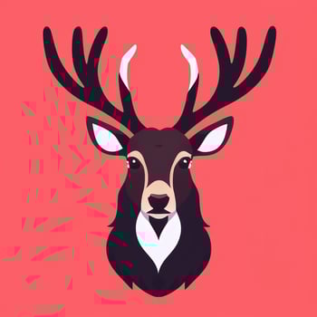 AI generated Stag Antler Deer Animal Logo Icon Sticker Decoration Clip Art Simple Background photo