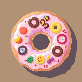 AI generated Donut Logo Avatar Clip Art Icon Sticker Decoration Simple Background photo