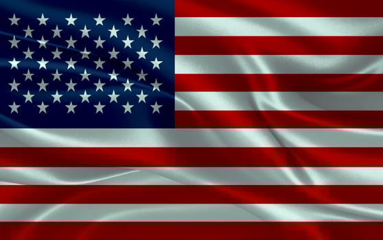 3d waving realistic silk national flag of United States USA. Happy national day United States USA flag background. close up photo