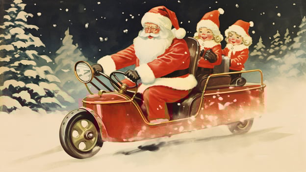 AI generated Ready to use Christmas holiday vintage postcard, with holiday feelings, in the holiday spirit. photo