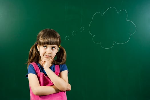 Little girl thinking photo