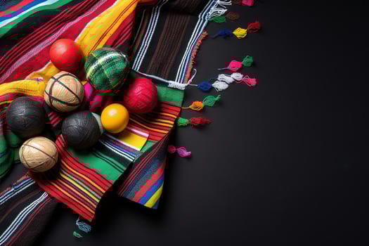 AI generated colorful mexican traditional mexican fabric and mexican traditional mexican me photo