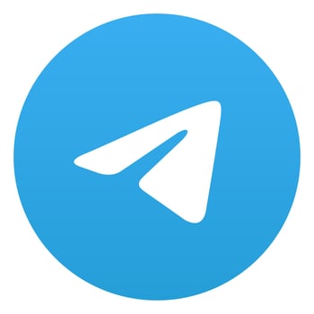 Round Telegram Logo Isolated on White Background photo