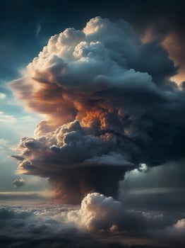 AI generated Lightning during summer storm photo