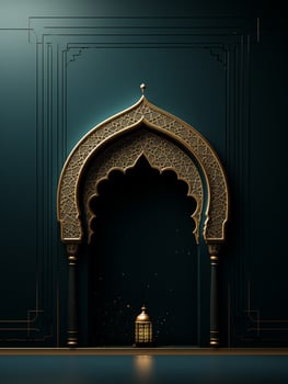 AI generated Ramadan mubarak traditional islamic festival religious social media banner photo