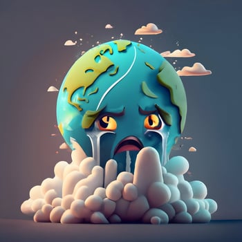 AI generated Climate Change Earth in Danger Earth Image photo