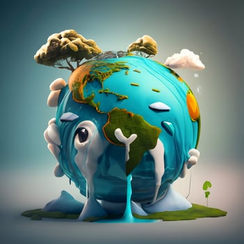 AI generated Climate Change Earth in Danger Earth Image photo