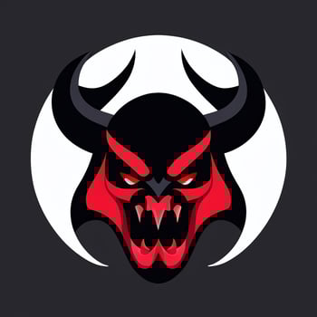 AI generated Demon Icon Avatar Gamer Clip Art Sticker Decoration Simple Background photo