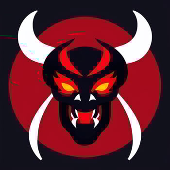 AI generated Demon Icon Avatar Gamer Clip Art Sticker Decoration Simple Background photo