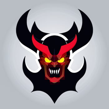 AI generated Demon Icon Avatar Gamer Clip Art Sticker Decoration Simple Background photo