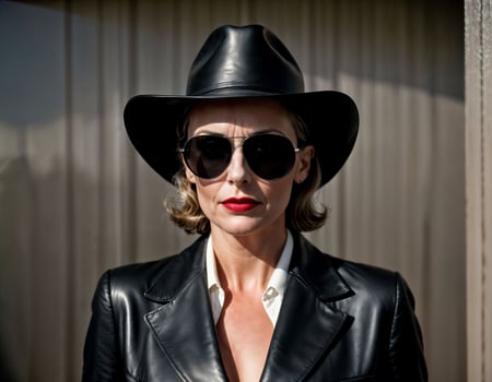 AI generated photo of beautiful middle aged american woman as a secretary at the office, generative AI
