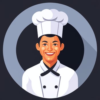 AI generated Chef Cook Avatar Icon Clip Art Sticker Decoration Simple Background photo