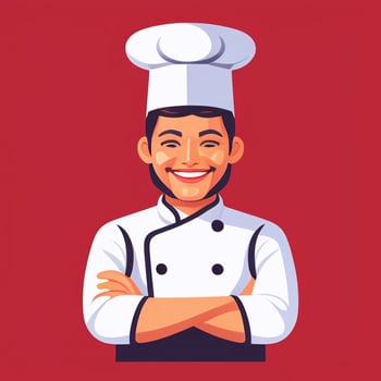 AI generated Chef Cook Avatar Icon Clip Art Sticker Decoration Simple Background photo