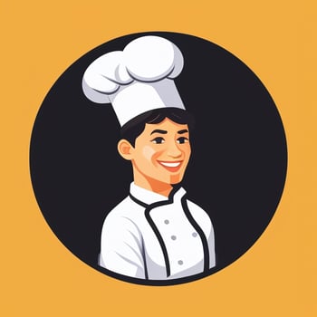 AI generated Chef Cook Avatar Icon Clip Art Sticker Decoration Simple Background photo