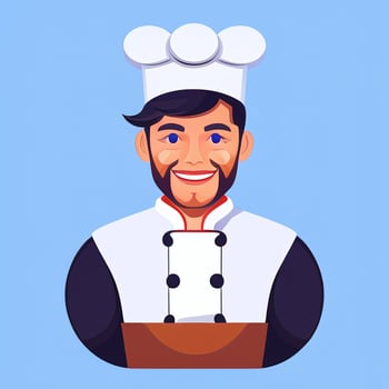 AI generated Chef Cook Avatar Icon Clip Art Sticker Decoration Simple Background photo