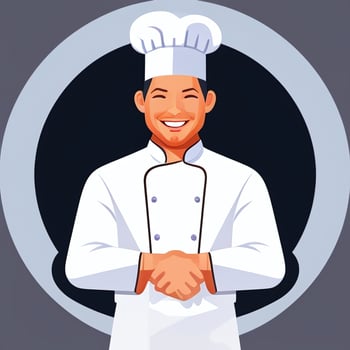 AI generated Chef Cook Avatar Icon Clip Art Sticker Decoration Simple Background photo