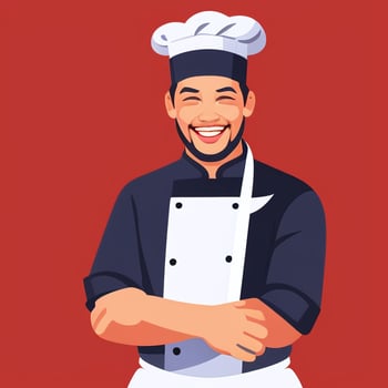 AI generated Chef Cook Avatar Icon Clip Art Sticker Decoration Simple Background photo
