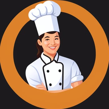 AI generated Chef Cook Avatar Icon Clip Art Sticker Decoration Simple Background photo